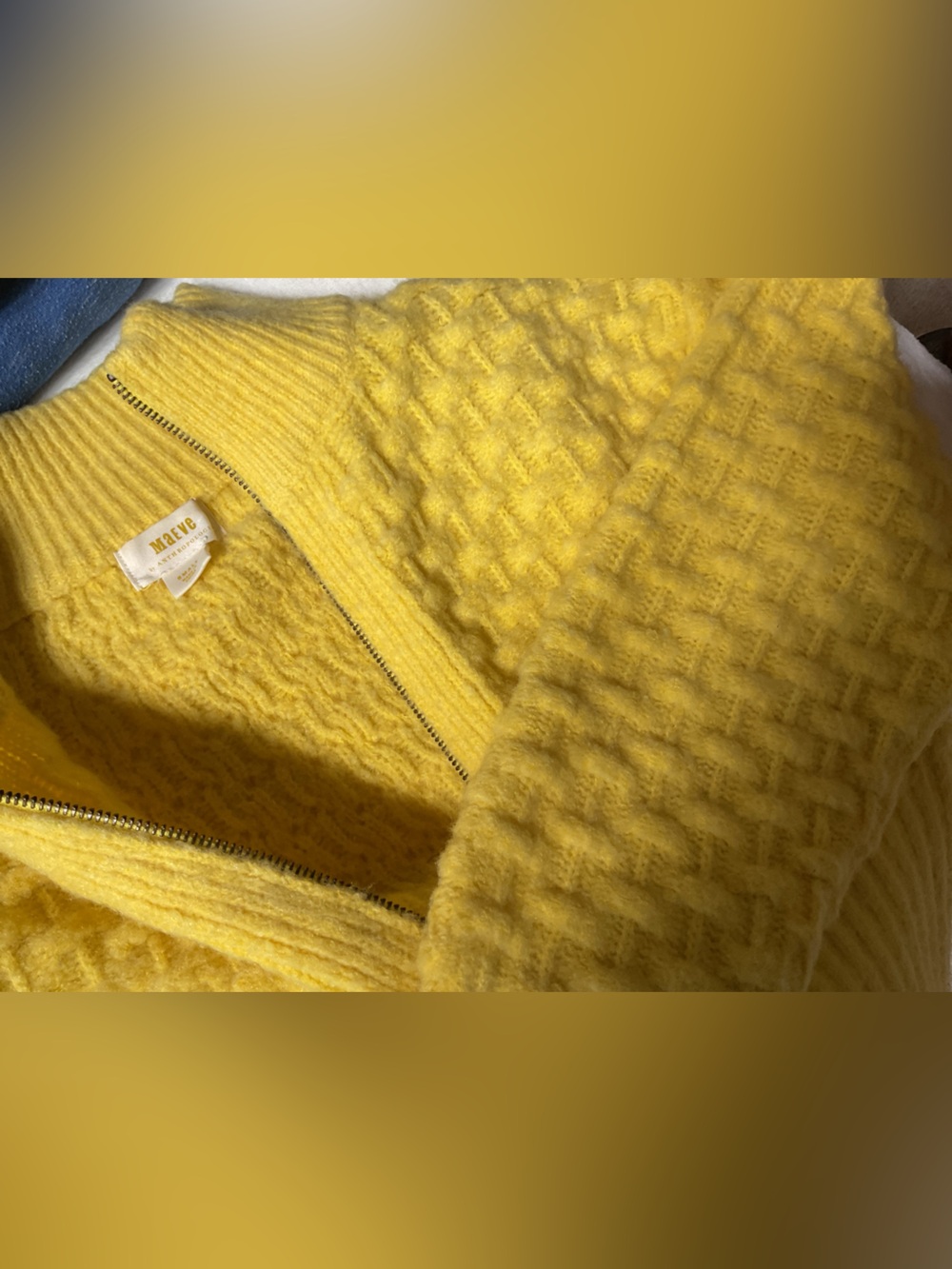 Maeve Buttercup Textured Knit Jacket Cardigan Sweater Size Small - Picture 6 of 7
